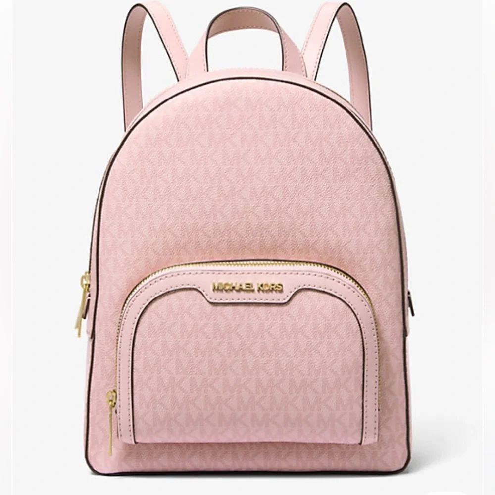 MICHAEL KORS Jaycee Medium Signature Logo Backpack POWDER BLUSH NWT